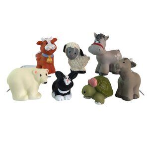 Fisher Price Little People Animal Toy Figures Lot of 7 Farm Zoo Vintage